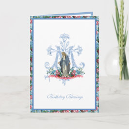Elegant Religiösa Virgin Mary Blommigt Card Kort