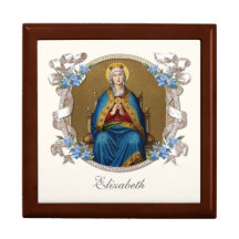 Elegant Religiösa Virgin Mary Blue Blommigt