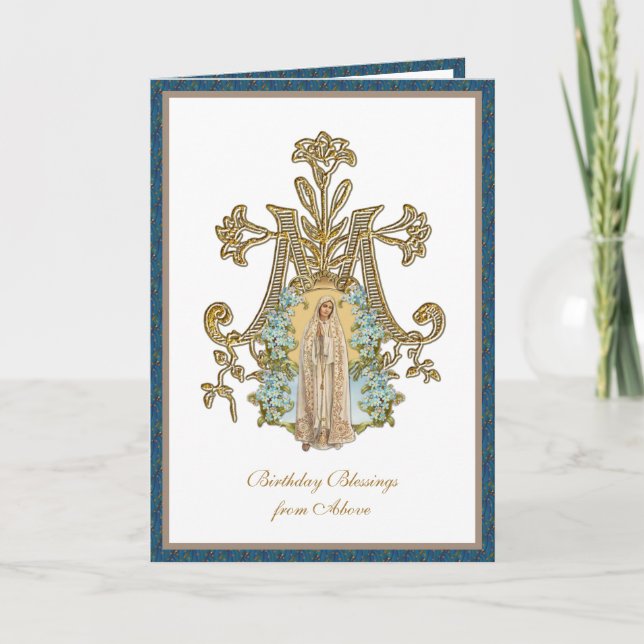 Elegant Religiösa Virgin Mary Fatima Card Kort (Framsida)