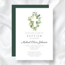 Elegant Religiöst Kors Botanisk Dop
