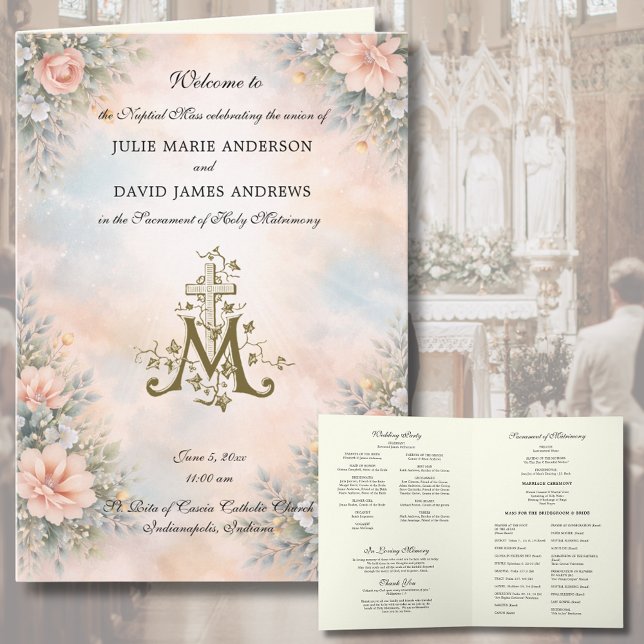Elegant Religious Catholic Wedding Mass Program (Skapare uppladdad)