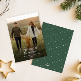 Elegant Religious Christian Family Photo Christmas Julkort