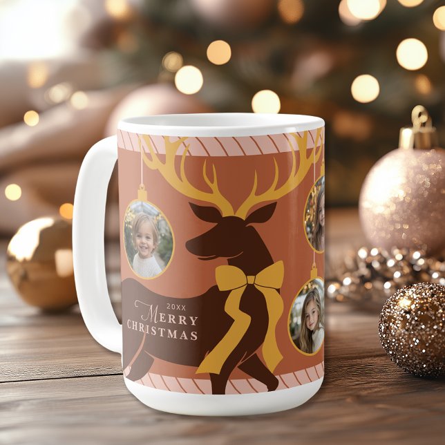 Elegant Ren 3 Foto Collage Jul Kaffemugg (Shown on a 15 oz. mug)