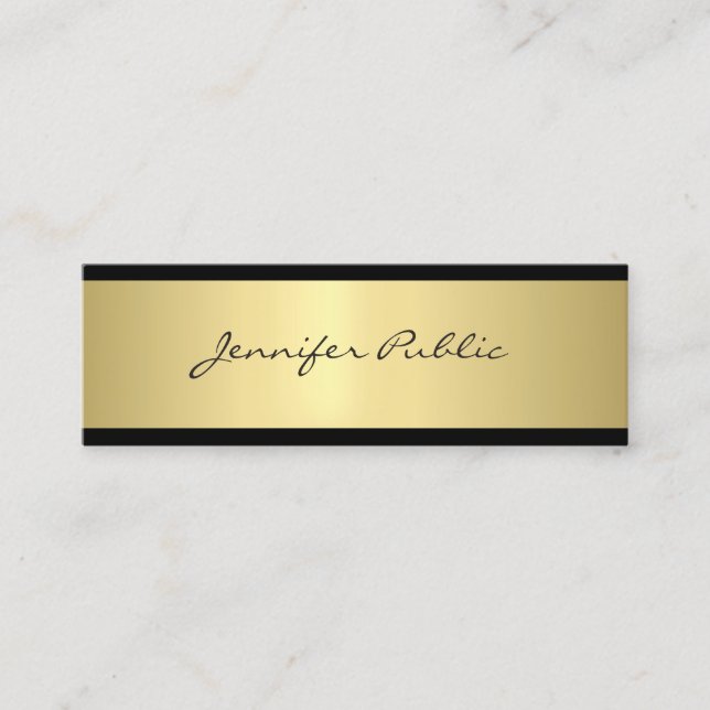 Elegant Ren design Guld-gul Professionell Mini Visitkort (Framsida)