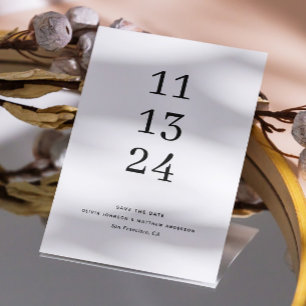 Elegant ren grundläggande typografi minimalistisk spara datumet