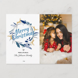 Elegant Ren Julblomsterkrans Foto Helg Vykort