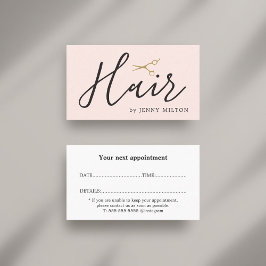 Elegant Ren Ro White Hair Stylist Möte Visitkort