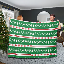 Elegant Reners Snöflingor Linjer Large Fleecefilt