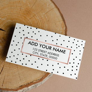 Elegant rent svartvit polka dots adressetikett
