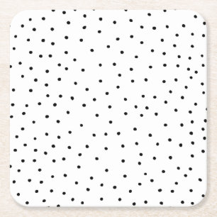 Elegant rent svartvit polka dots underlägg papper kvadrat