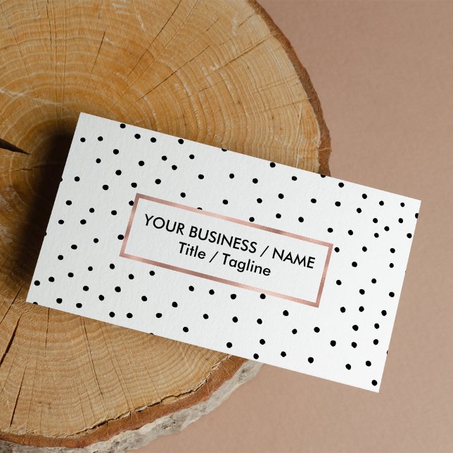 Elegant rent svartvit polka dots visitkort (Elegant simple black white watercolor polka dots)