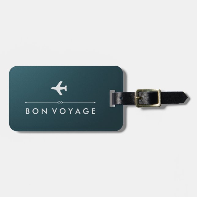 Elegant resa för blått- och silverflygplanBon Bagagebricka (Horisontell Framsida)