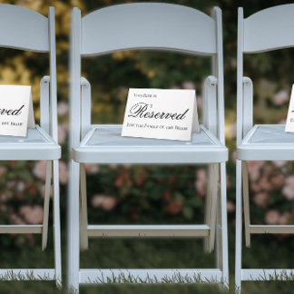 Elegant Reserverad Platsskylt för Bröllop Kort