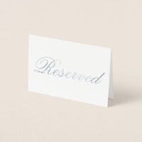 Elegant Reserverat Silver Foil Bord Card