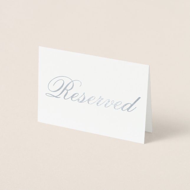 Elegant Reserverat Silver Foil Bord Card Folierat Kort (Framsida)
