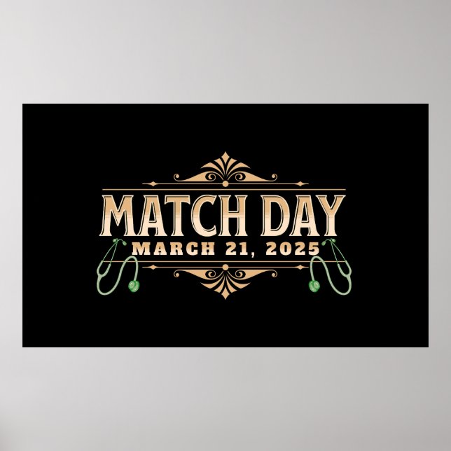 Elegant Residency Match Day 2025 firande Poster (Framsidan)