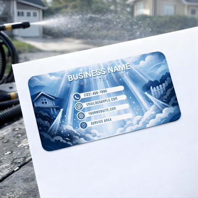 Elegant Residential Pressure Washing Radiant Sky Adressetikett (Skapare uppladdad)