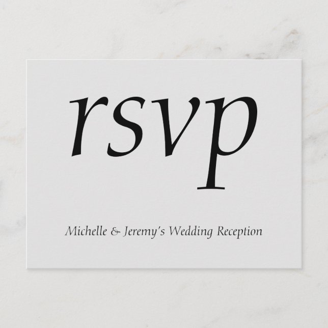 Elegant & Respektabel "rsvp" vykort (Framsida)
