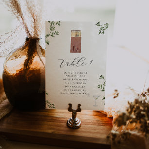 Elegant Restaurant Matchbook Illustration Wedding Bordsnummer