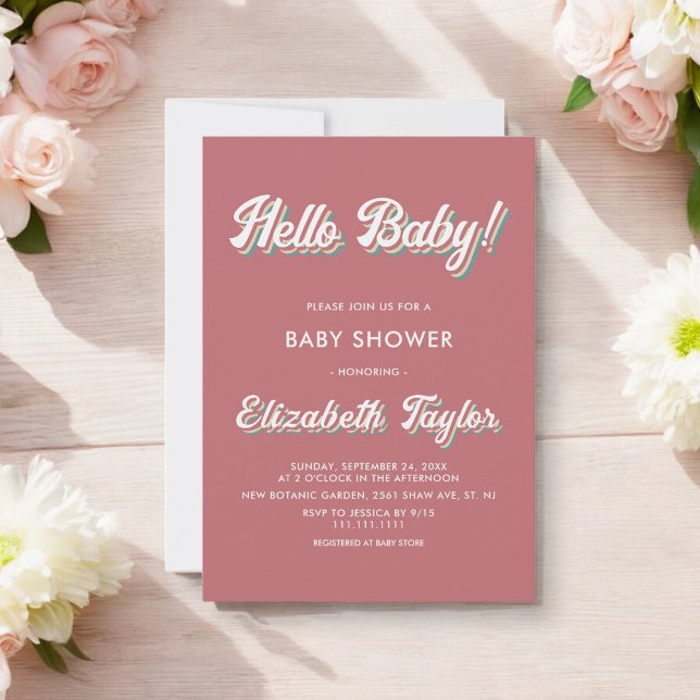 Elegant Retro 70s Groovy Modern Baby Shower Inbjudningar (Skapare uppladdad)