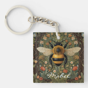 Elegant retro albbee boho botanisk blommigt art