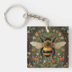 Elegant retro albbee boho botanisk blommigt art