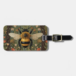 Elegant retro albbee boho botanisk blommigt art bagagebricka