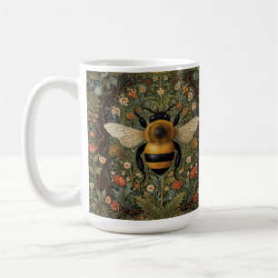 Elegant retro albbee boho botanisk blommigt art kaffemugg