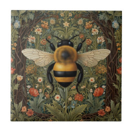 Elegant retro albbee boho botanisk blommigt art kakelplatta