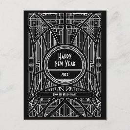 Elegant retro art deco Gott nytt år Vykort