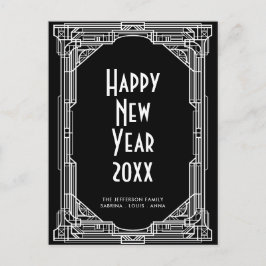 Elegant retro art deco Gott nytt år Vykort
