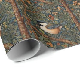 Elegant retro art nouveau skogsfågel presentpapper