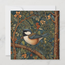 Elegant Retro Art Nouveau woodland bird Inbjudningar