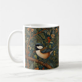 Elegant Retro Art Nouveau woodland bird Kaffemugg