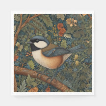 Elegant Retro Art Nouveau woodland bird