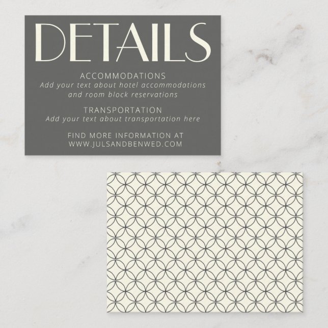 Elegant Retro Black and White Line Art Bröllop Tilläggskort (Fram/baksida)