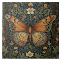 Elegant retro boho butterfly botanical greenery