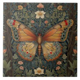 Elegant retro boho butterfly botanical greenery kakelplatta