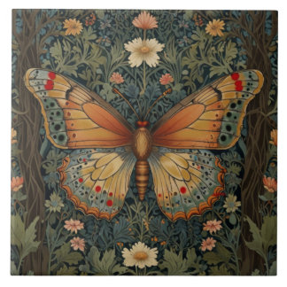 Elegant retro boho butterfly botanical greenery kakelplatta