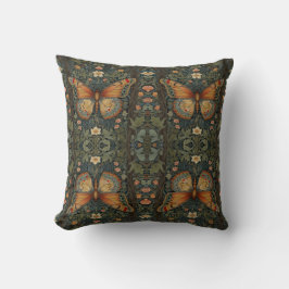 Elegant retro boho butterfly botanical greenery kudde