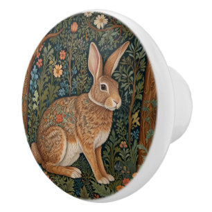 Elegant retro boho kanin woodland blommigt knopp