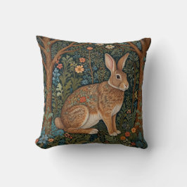Elegant retro boho kanin woodland blommigt kudde