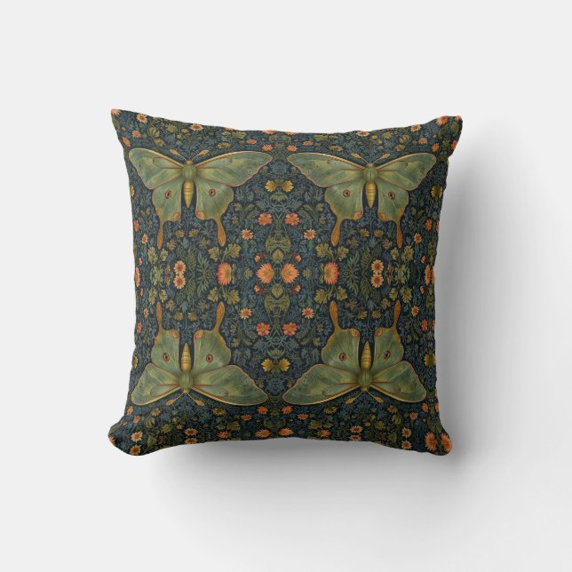 Elegant retro boho Lunameja botanisk  Kudde (Framsida)