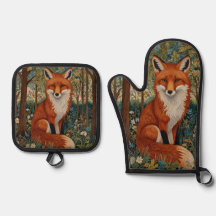 Elegant (retro boho red fox woodland)