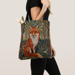 Elegant retro boho red fox woodland animal tygkasse