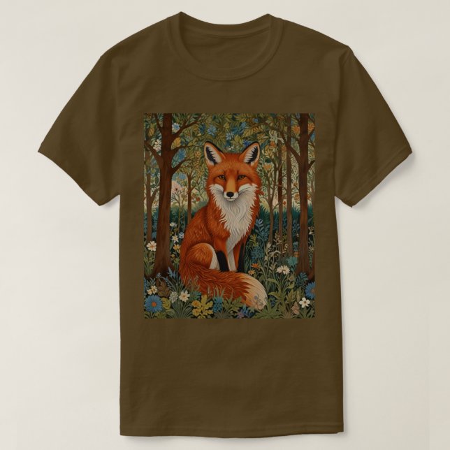 Elegant (retro boho red fox woodland) t shirt (Design framsida)