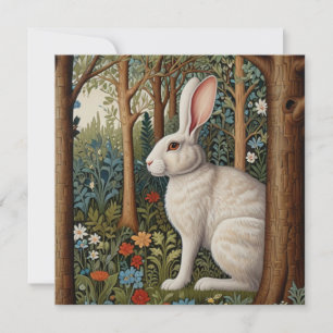 Elegant retro boho rwhite abbit woodland blommigt inbjudningar