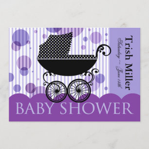 Elegant Retro Carriage Baby Shower Party Inbjudningar