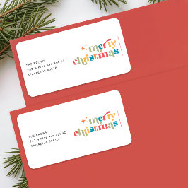 Elegant Retro Christmas Holiday Return Address Adressetikett