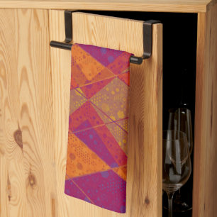 Elegant Retro Colorful Mönster Kitchen Towels Kökshandduk